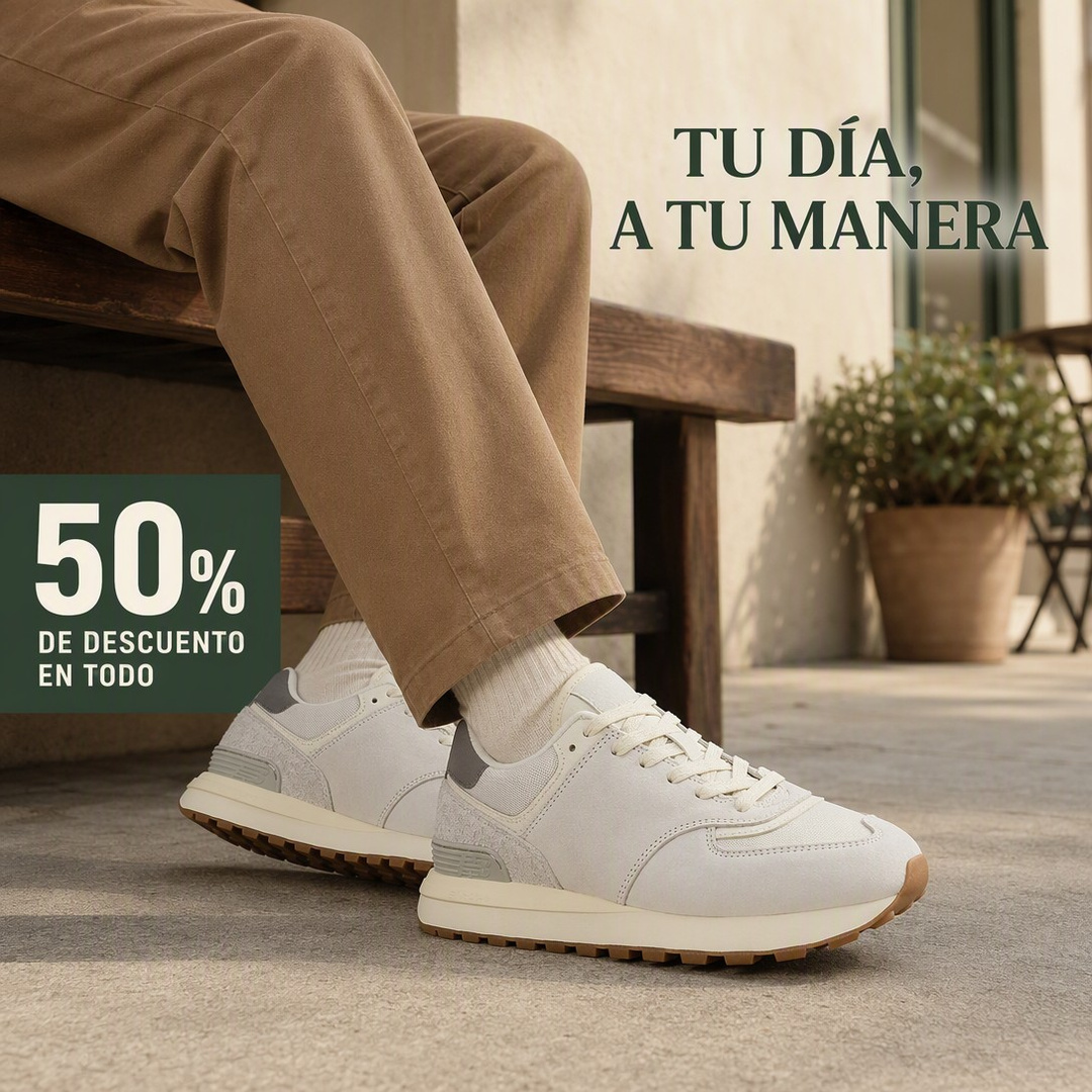 Zapatillas retro claras en una escena de uso cotidiano